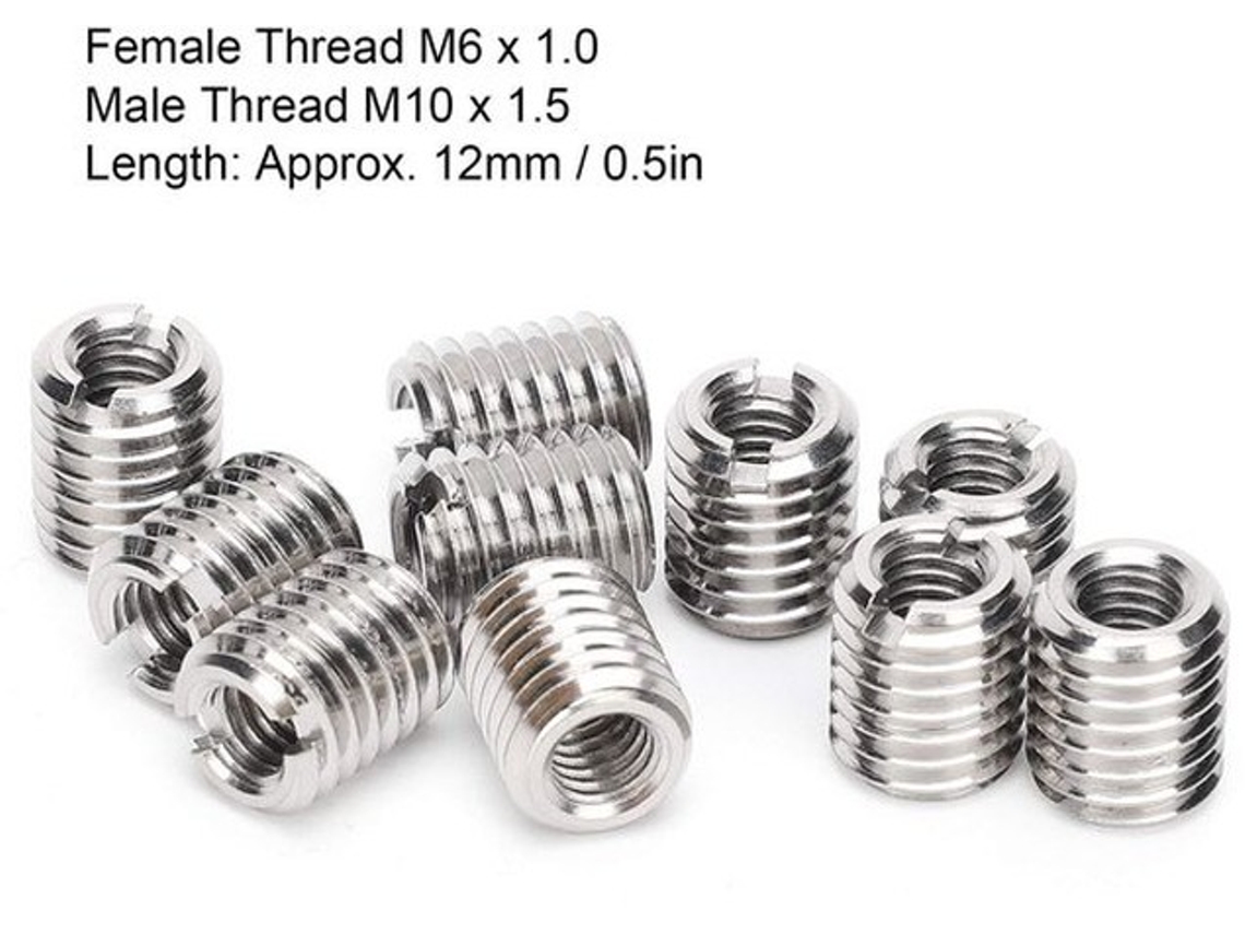 10 Pcs Insert Moer - M6 M10 Buitendraad - Aço Inoxidável - Peça De Reparação - Apropriado Para Equipamento Mecânico - Aumenta A Sua...