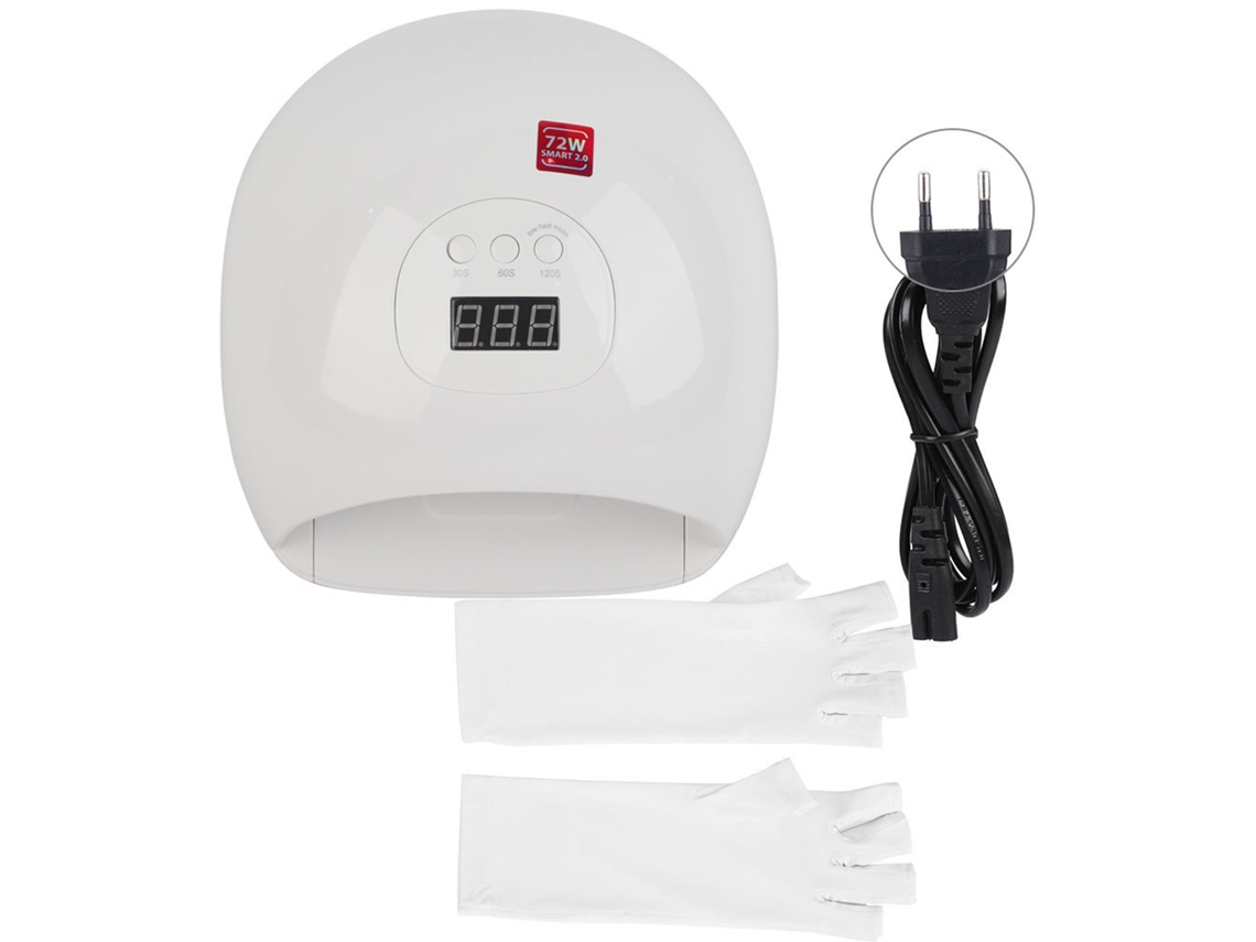 Lâmpada Uv Led De 72w Para Unhas Secador Rápido De Esmalte Ferramenta De Manicure Com Luvas