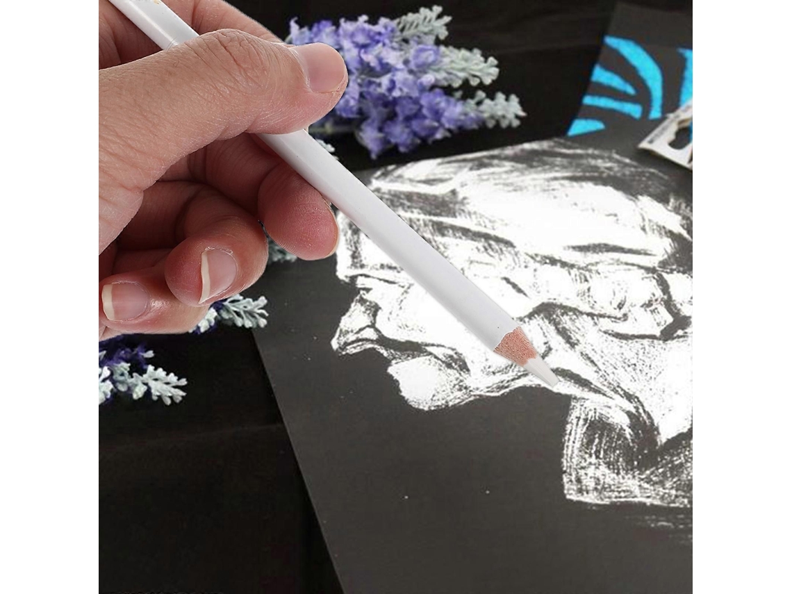 Lápis De Carvão E Lápis Branco Para Desenho