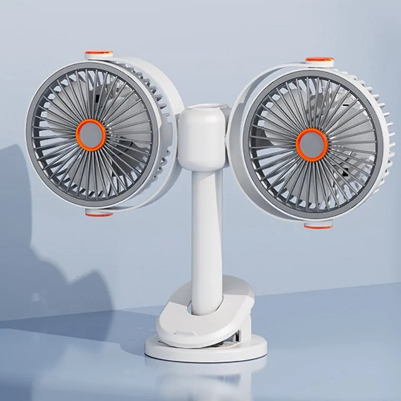 Mini Ventilador Usb Com Controle De Cabeça Dupla E Encaixe Por Clipe, Padrão Europeu