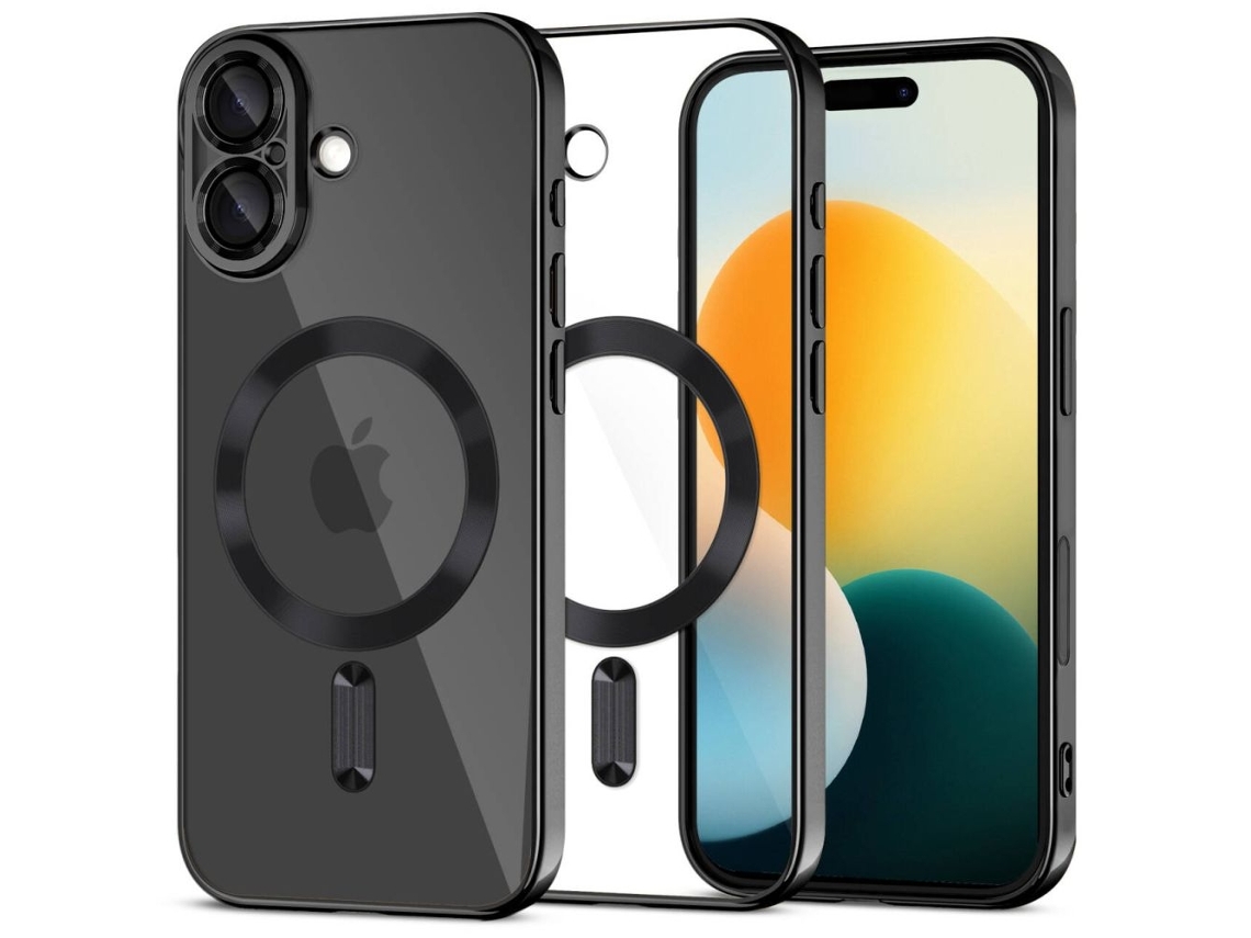 Capa Compatível Com Iphone 17, Magsafe Magflex, Preto Brilhante Cjy