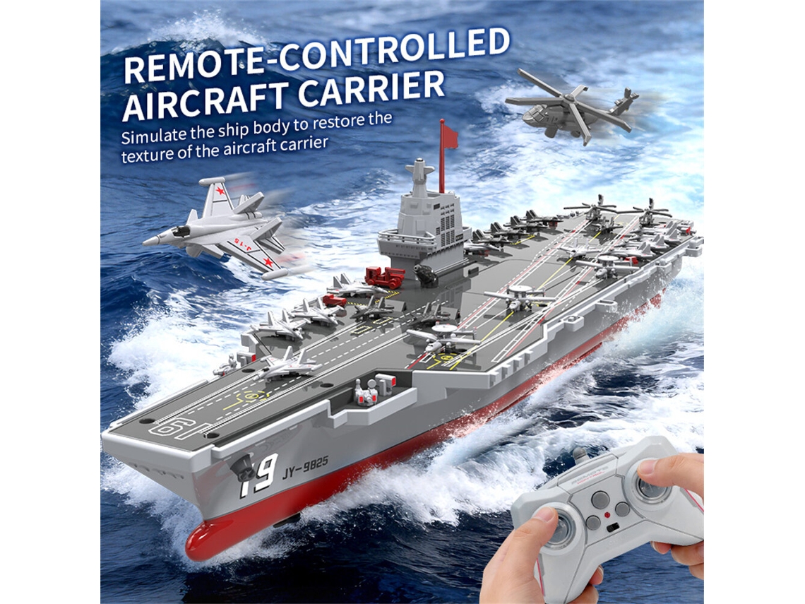 Uma Bateriajjrc S27 2.4g Porta-aviões De Controle Remoto Com Função De Jato D'água, Modelo De Barco Rc Para Montar (pronto Para Usar) Para Crianças