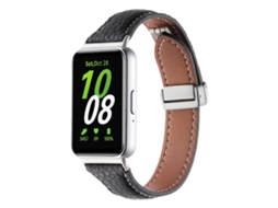 Pulseira De Couro Fina Com Fecho Magnético E Textura De Lichia Para Samsung Galaxy Fit 3