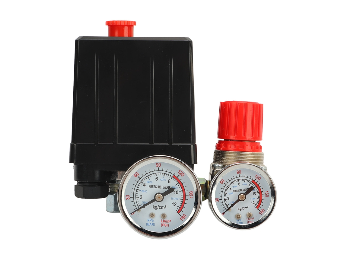 Laxiscreed Interruptor De Pressão Para Compressor De Ar Com Válvula De Controle E Manómetro Até 180 Psi