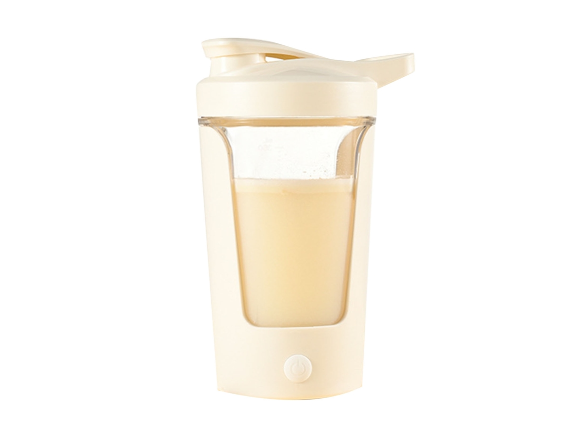 Taza Mezcladora Automática De Plástico De Grado Alimentício, Segura E Estável, 450 Ml, Para Lar, Cafeteria E Escritório, Cor Bege