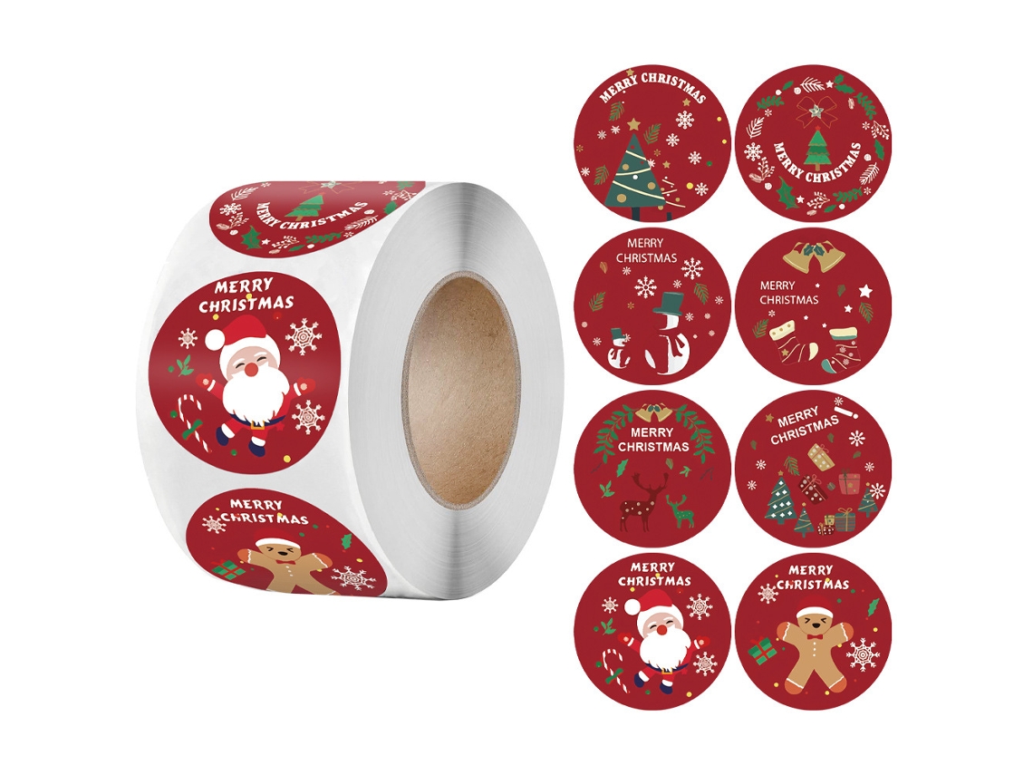 500 Etiquetas Autoadesivas de Natal, 3,8 Cm BRILVIBERA (1, 5 Polegadas)