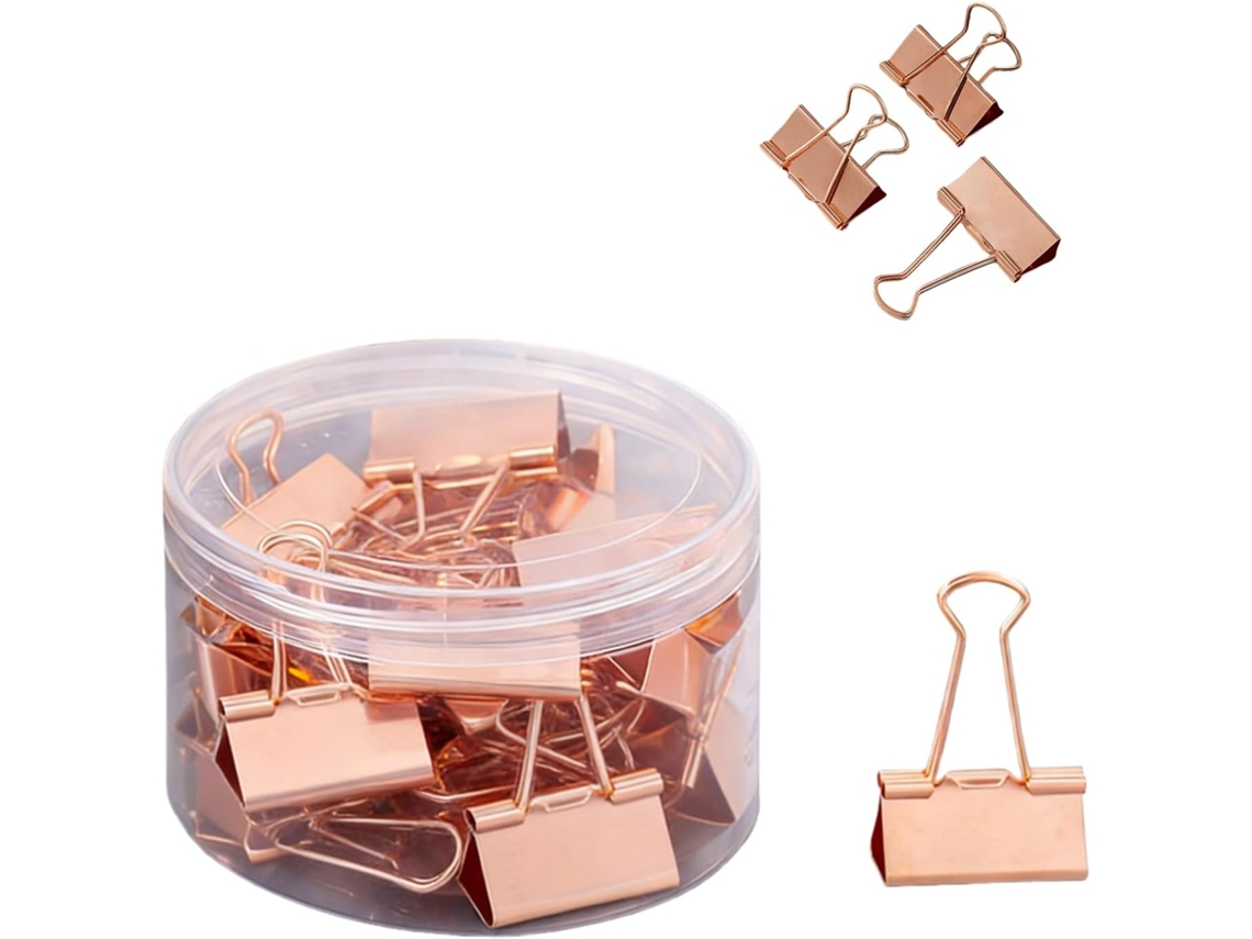 Gzbaby Conjunto De 24-clipes Grandes Para Pastas, Clipes Dobráveis Grandes Para Escritório, Escola, Loja, Casa, Ouro
