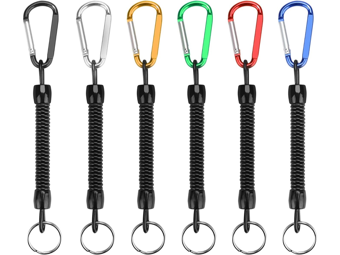 Chaveiro espiral com mosquetão AQUAFORGE, 6 peças