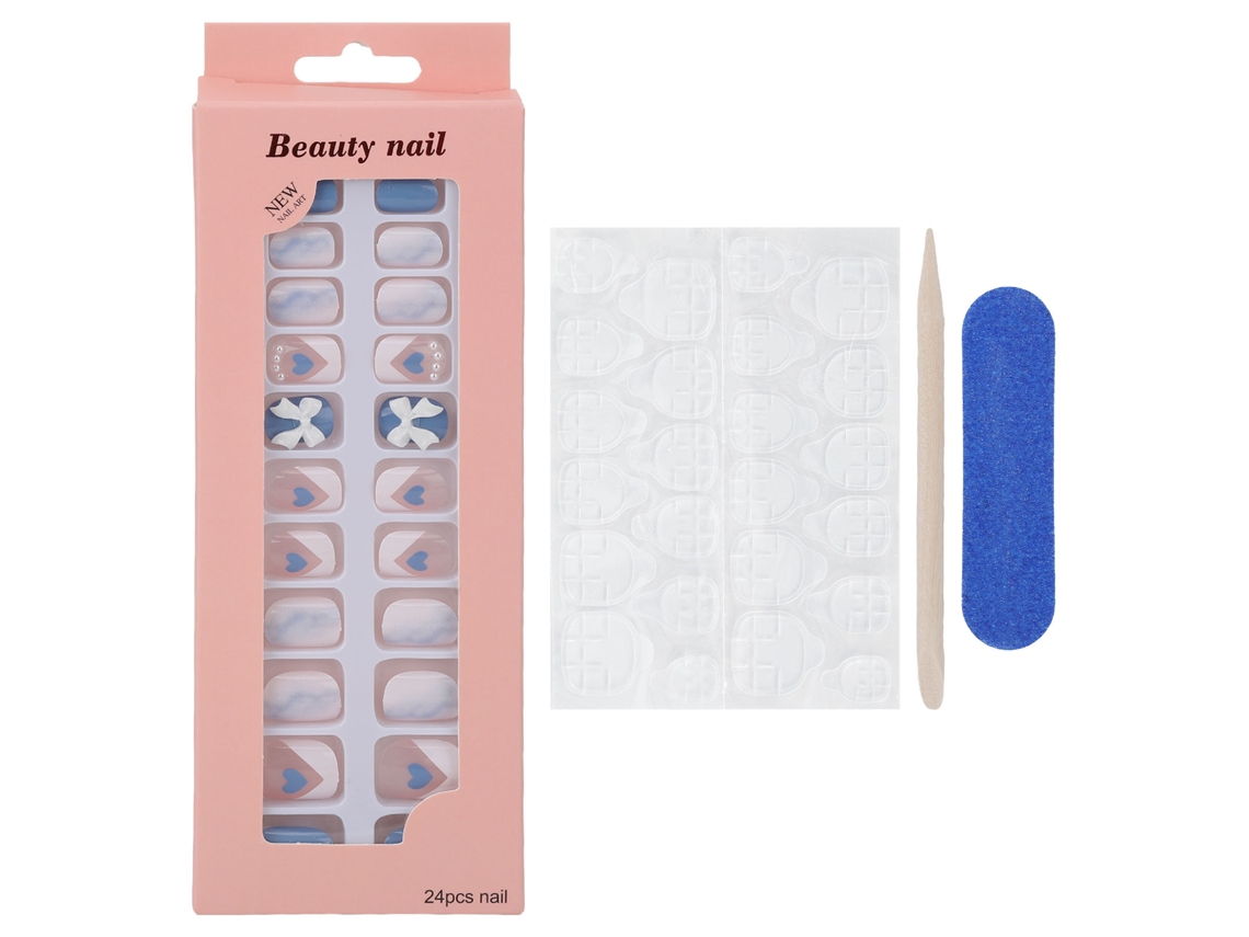 Unhas Postiças Moda 24 Unidades Autoadesivas Cobertura Total Fáceis De Aplicar Para Mulheres E Meninas