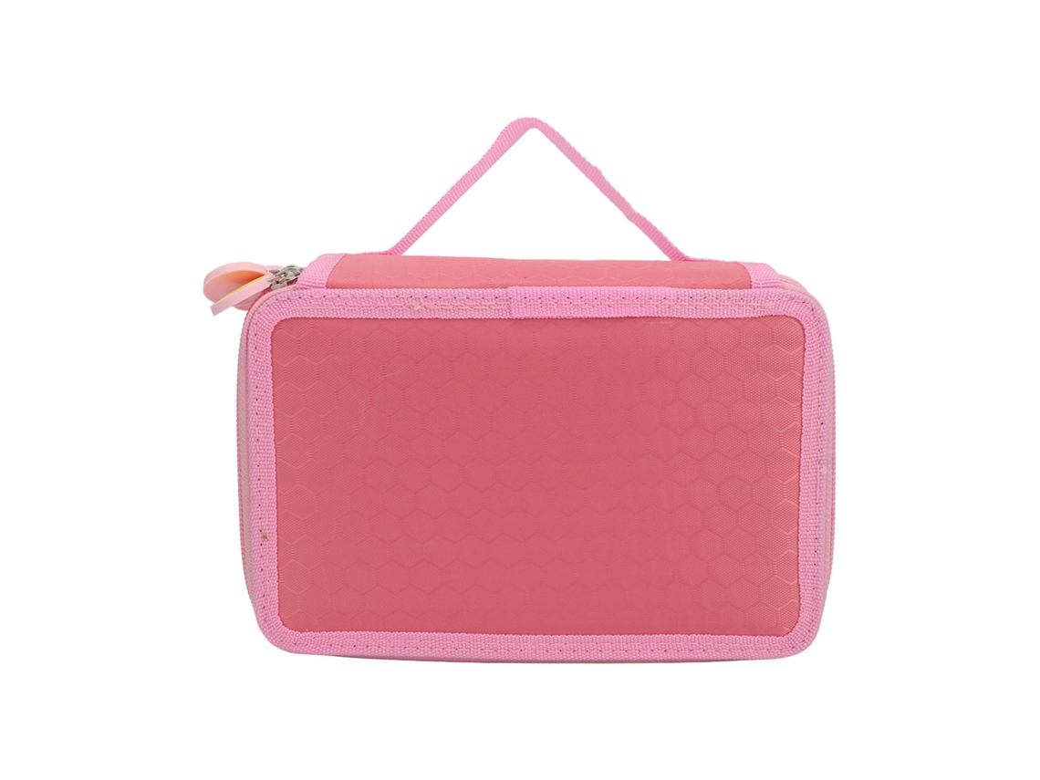 Estuche De Lápices De 72 Espacios 4 Capas De Gran Capacidad Color Rosa Con Asa