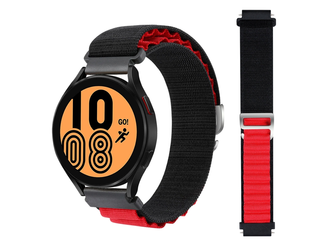 Bracelete Loop Alpine para Samsung Galaxy Watch Bluetooth 45mm Preto e Vermelho
