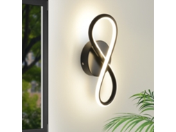 Led Wall Light Preto 7w Design Curvo Branco Quente 3000k Escada Interna Nettlife