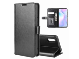 Capa Protetora Horizontal Texturizada Para Xiaomi Redmi 9a R64 Com Suporte, Compartimentos Para Cartões, Carteira E Porta-retratos.