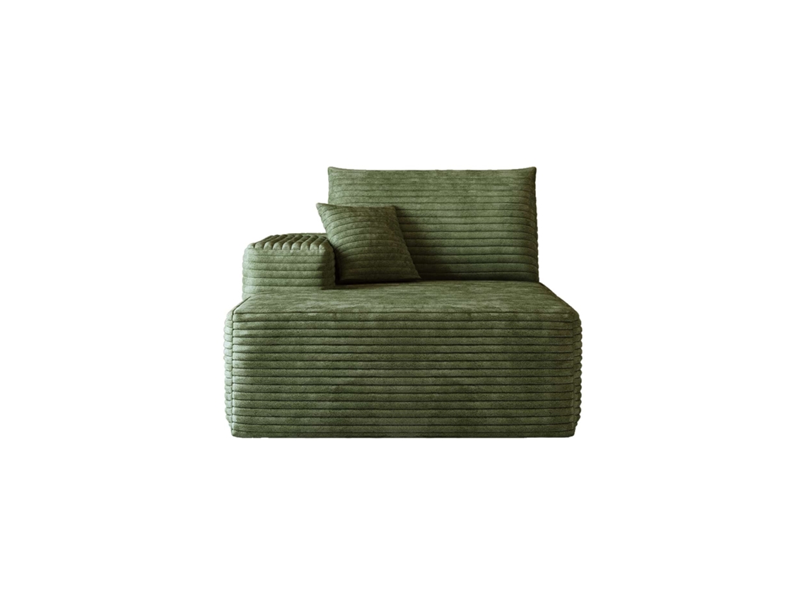 Sofá Com Chaise Longue 175x95x83 Cm - Modular Em Tecido Com Assento Profundo - Verde