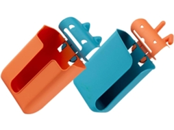 Caixa De Lixo Multifuncional Supvox 2 Peças, Armazenamento De Plástico Removível, Cores Laranja E Azul, Design Para