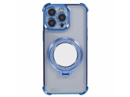 Suporte Casa Para Iphone 12 Pro Max Pele Sintética Azul