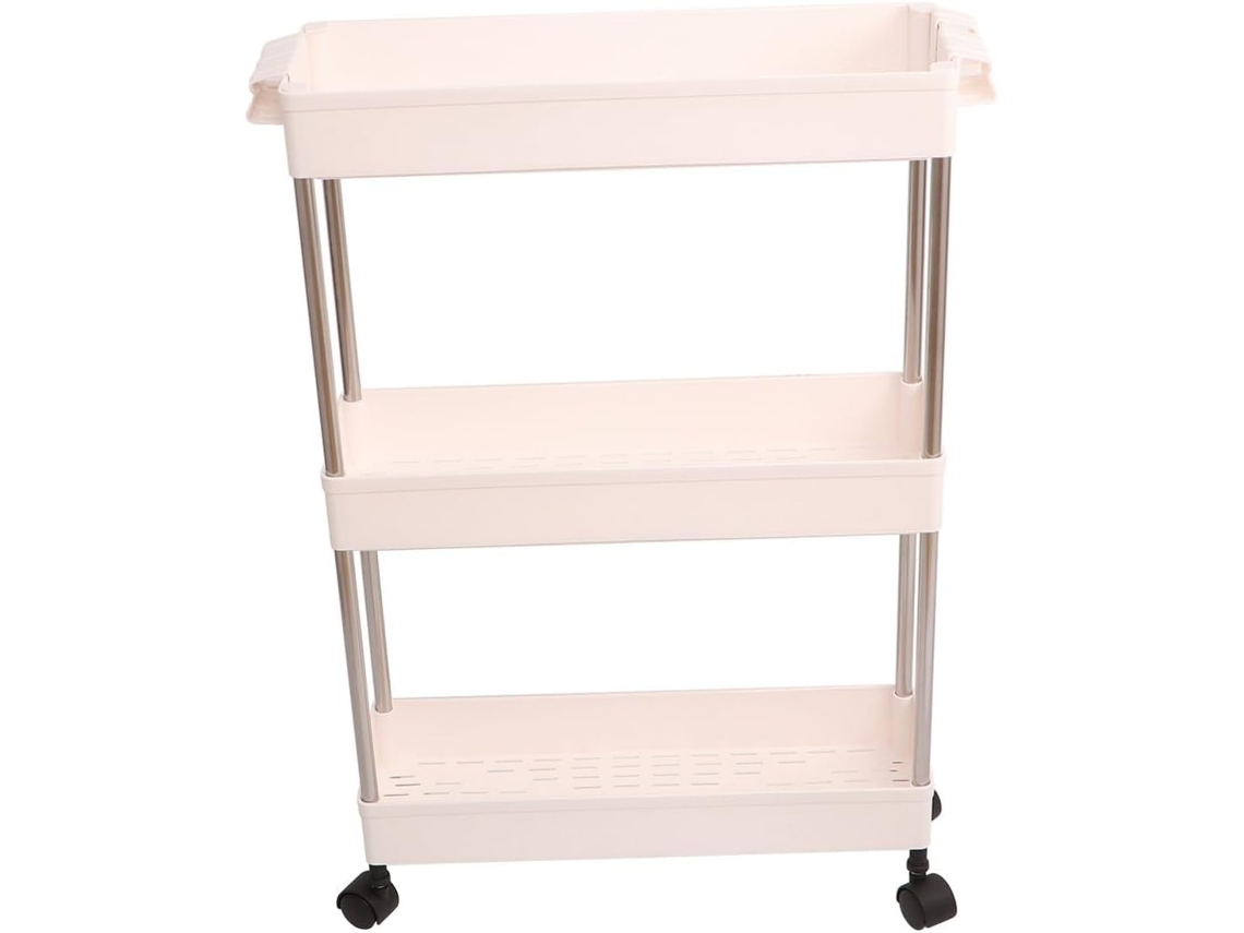 Organizador De Prateleira Multifuncional 3-camadas Para Banheiro, Em Plástico E Aço Inoxidável, Otimizando Espaço
