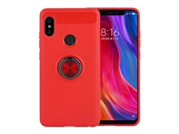 Capa Xiaomi 8 Vermelha LAXISCREED Anel Apoio Magnético Carro