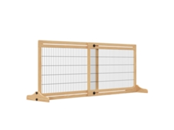 Portão De Segurança Extensível Para Cães Portão De Madeira 104-180x36x69 Cm Natural - Design Moderno, Prático, Alta Qualidade, Versátil