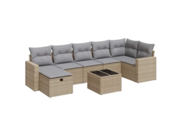 Garden Sofa Set, Garden Sofa Sets Vidaxl Bege Rattan / Vime (n/a)