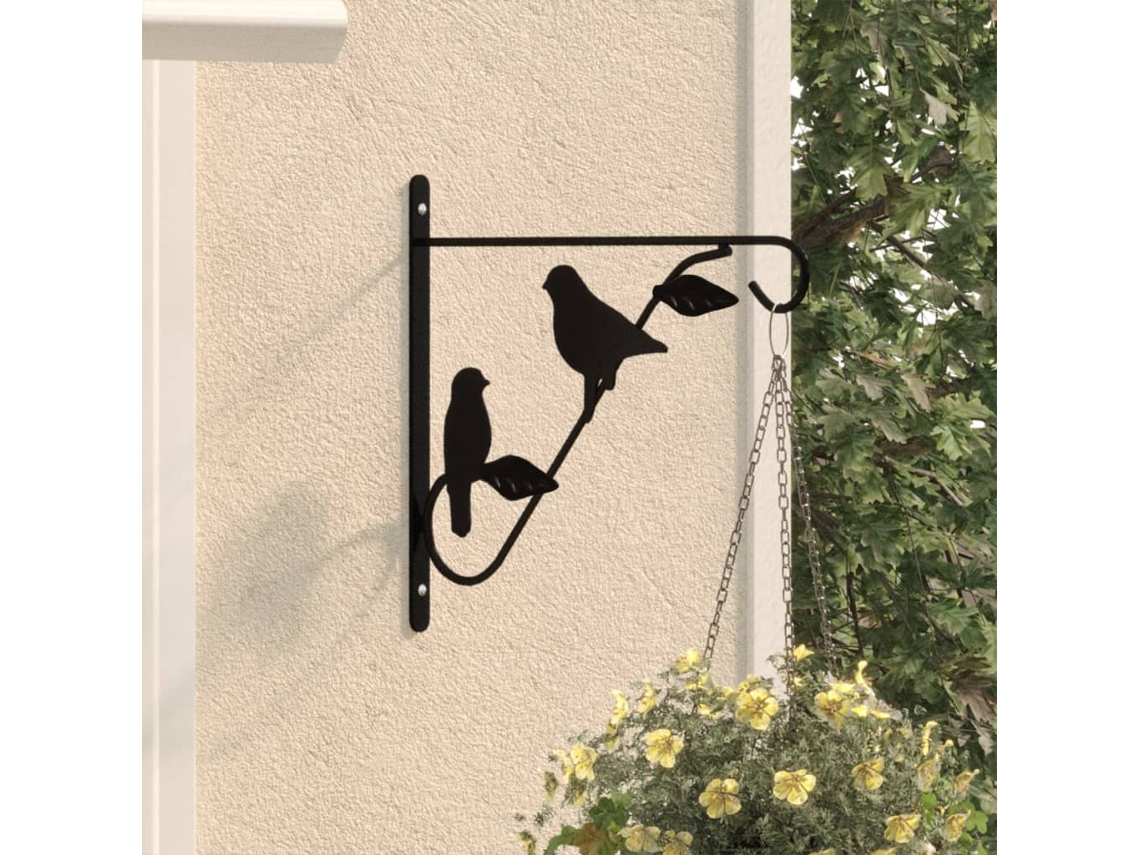 Vidaxl Suportes Suspensos Para Cestos 4pcs Aço Preto