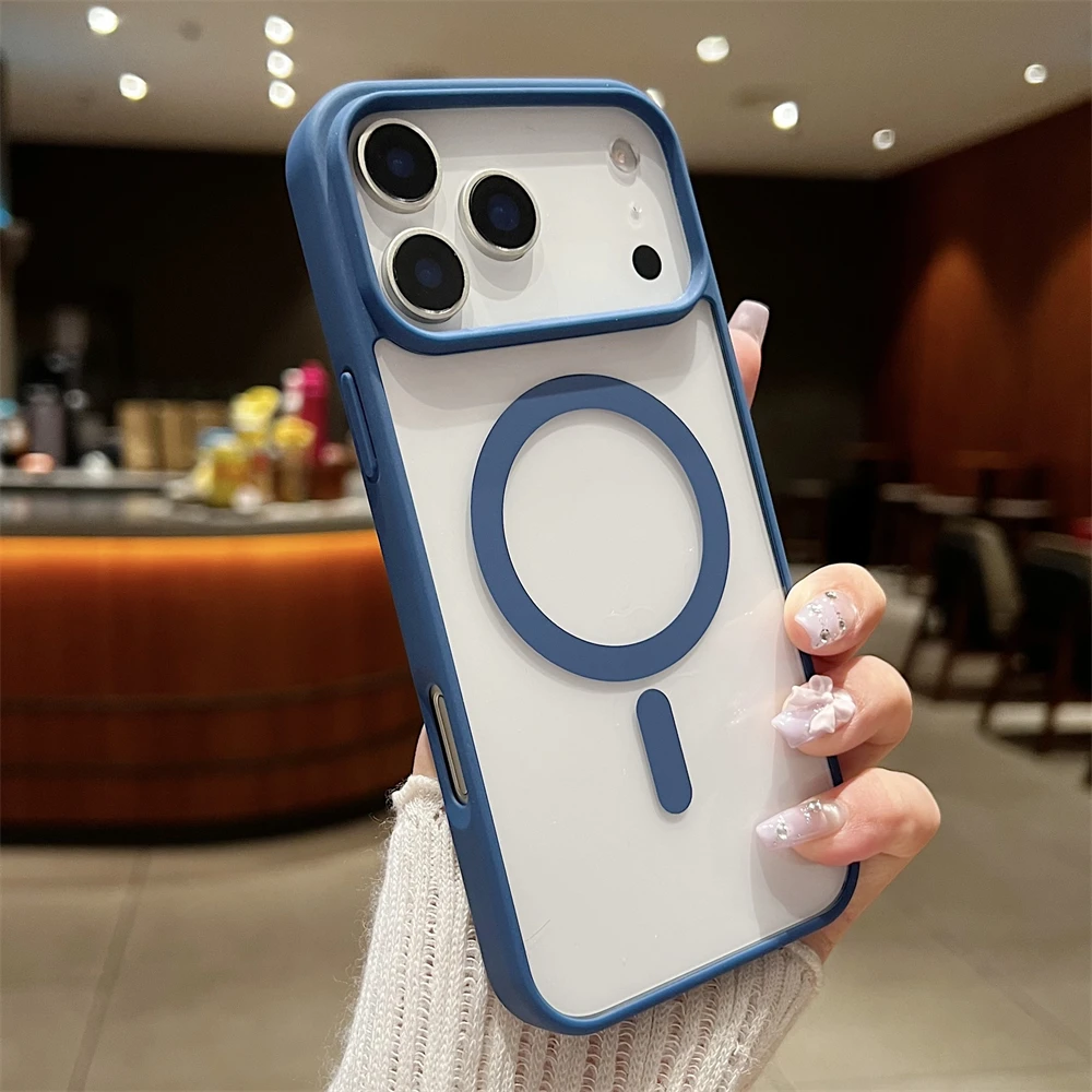 (azul Escuro, Iphone 15) Capa Ultrafina E Resistente A Impactos, Hipoalergênica E Compatível Com Carregamento Sem Fio Magnético.