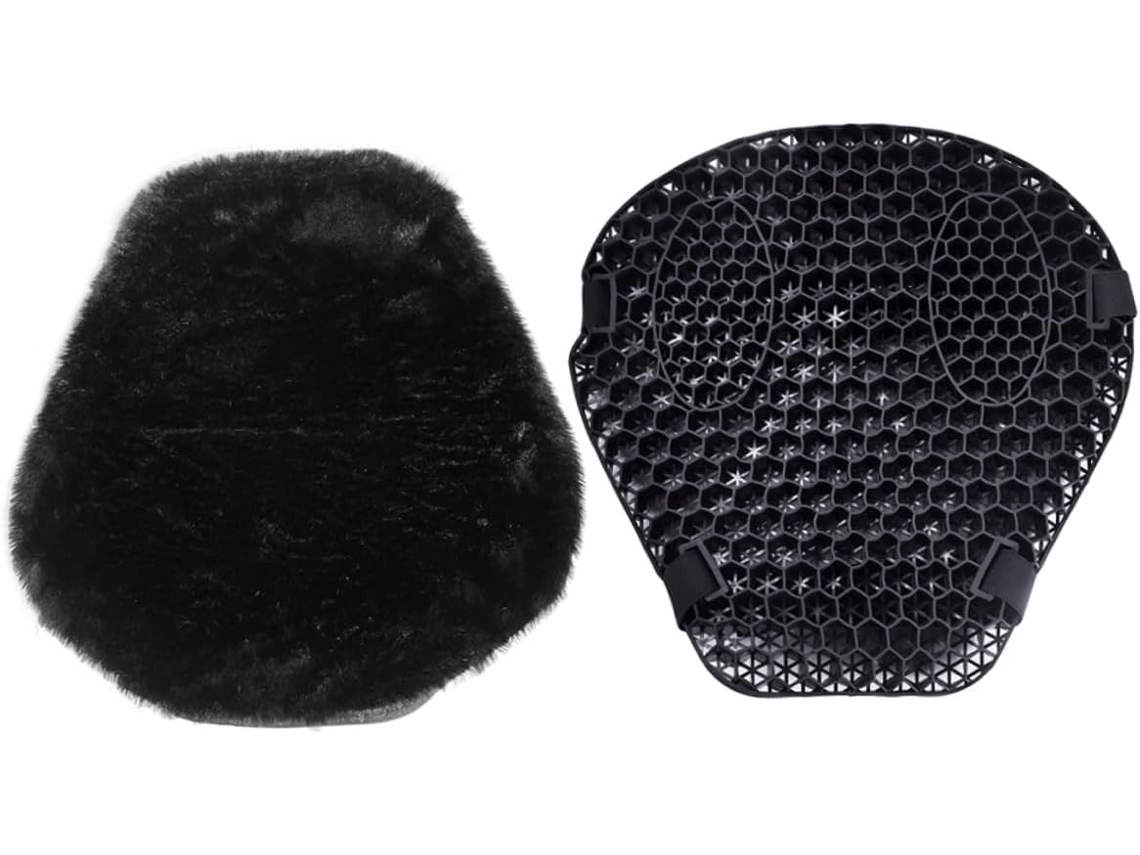 Conjunto De 1 Capa De Almofada De Assento De Motocicleta Em Gel E Pelúcia Para Homens E Mulheres, Com Amortecimento.