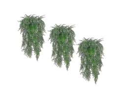 Plantas Colgantes Artificiais Fasst de plástico verdes e realistas para interiores e exteriores pacote de 3 peças