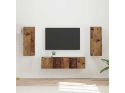 Conjunto De Móvel De Tv 2 Pcs Madeira Antiga Madeira Processada