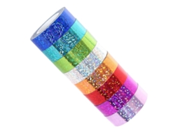 Conjunto de Fita Adesiva Decorativa com Glitter, Refletora para Artesanato, T Ecido Decoração Diy GOKOCO