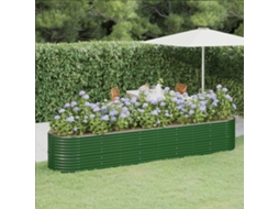 Vidaxl Canteiro Elevado Jardim 368x80x68 Cm Aço Galvanizado Verde