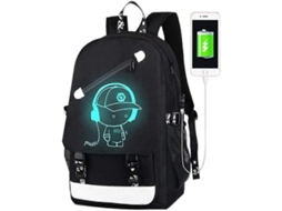 Mochila Infantil, Unissex, Juvenil, Estampa Anime, Impermeável, Porta Usb, Led Luminoso, Aulas, Bolsa Ombro