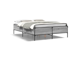 Bed Frame, Bed Frames Vidaxl Cinzeto Madeira Processada (140 X 190 Cm)