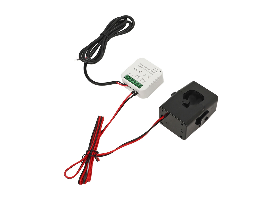 Monitor De Energia Inteligente Wifi Com Transformador De Corrente 300act, Medição De Potência Kwh Monofásica 90‑250vac