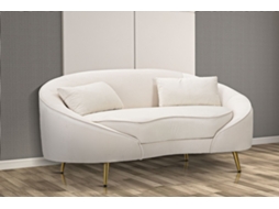 Sofá Oslo 2 Lugares C/ Almofadas 148 X 84 X 68 Cm Creme E Dourado Mauroferretti
