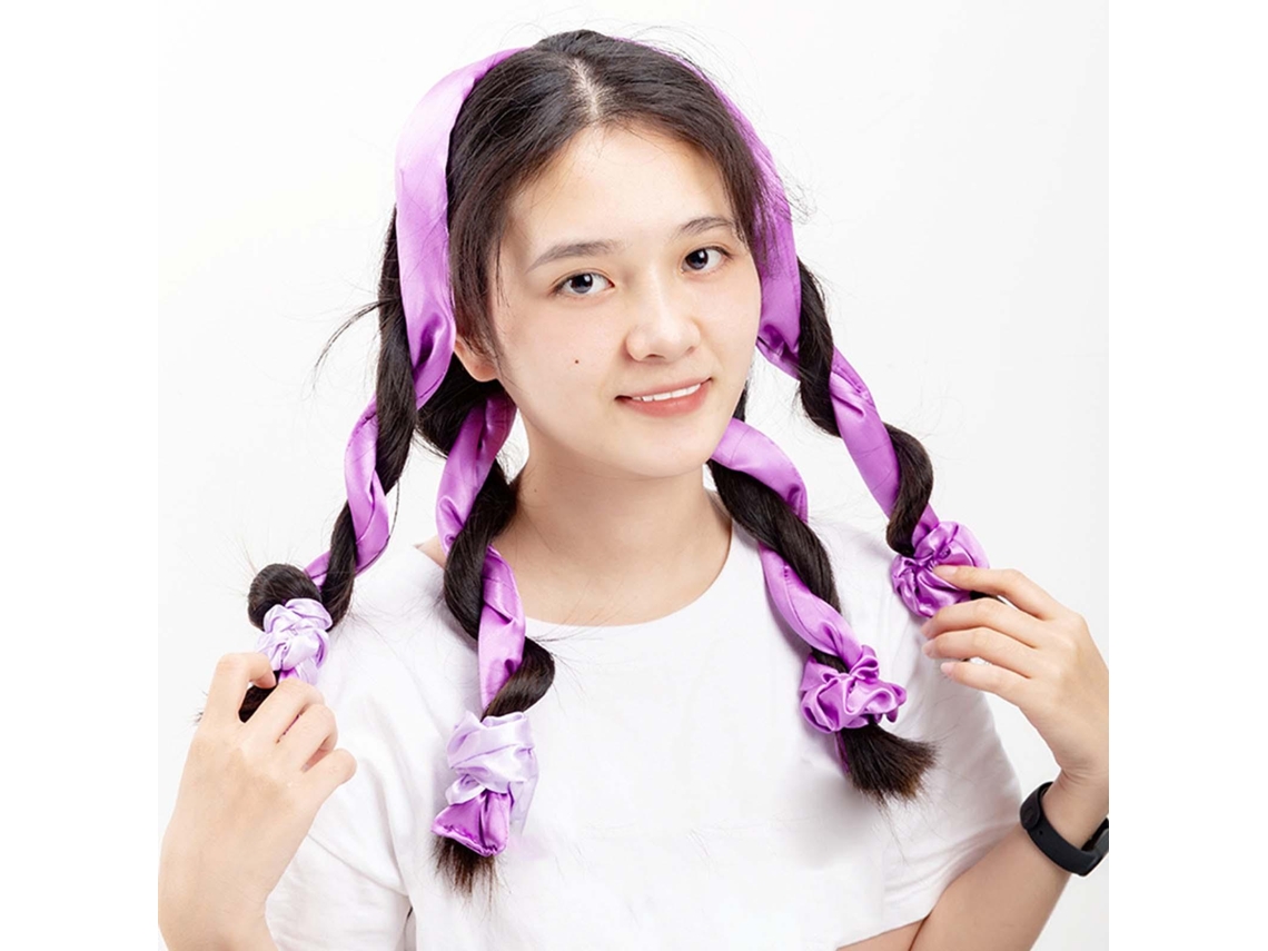 Faixa De Cabelo Para Cachos Sem Calor Com 2 Elásticos, Ferramentas Penteado, Modelador Prático, Calor, Faça Você Mesma Cabelos Lon-aquaforge