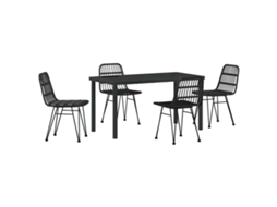 Conjunto de Jantar para Jardim 5 Pcs Preto Aço Revestido a Pó MAISON EXCLUSIVE