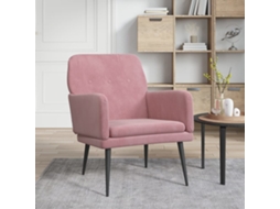 Vidaxl Cadeira C/ Apoio De Braços 62x79x79 Cm Veludo Rosa