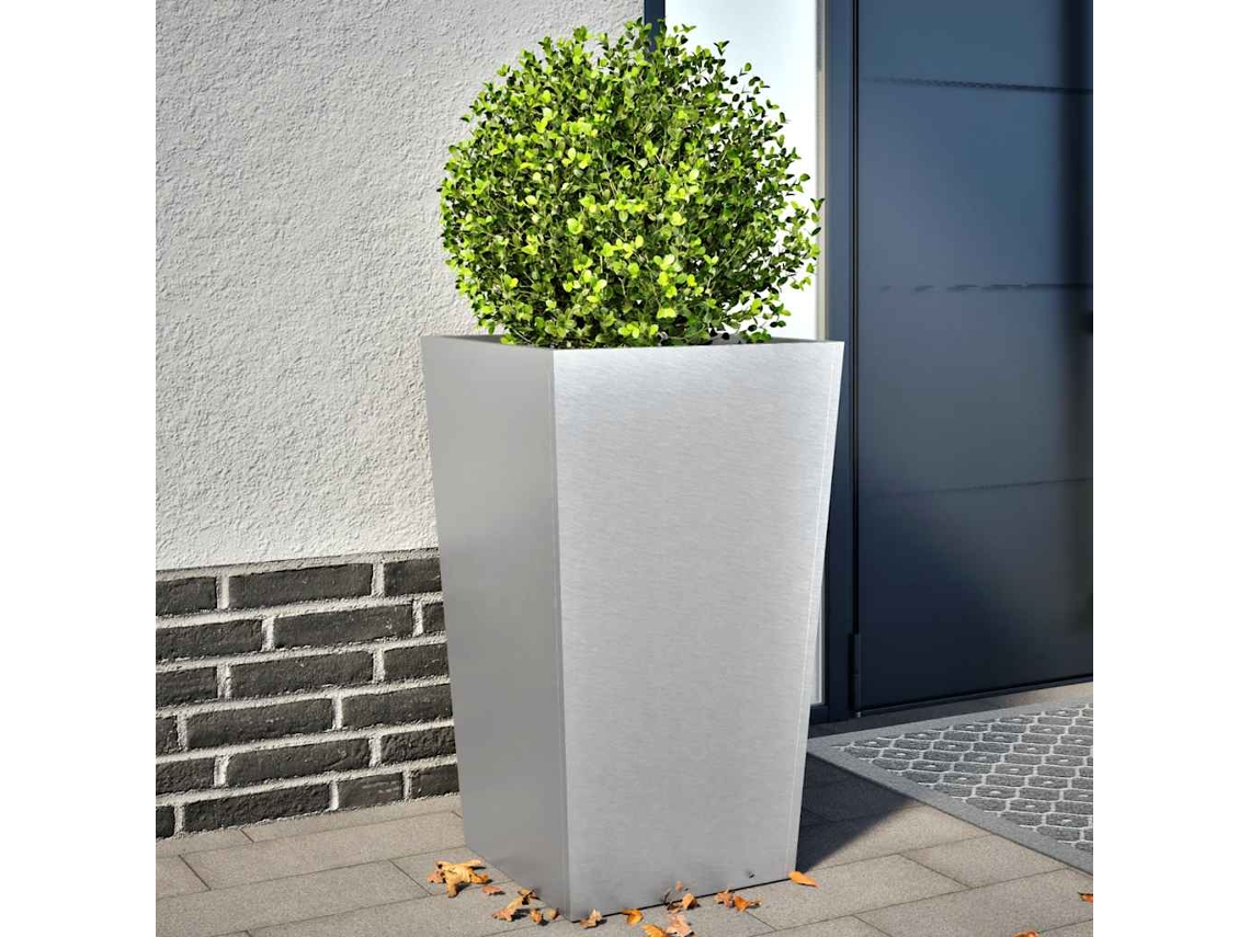 Vidaxl Vaso/floreira De Jardim 2 Pcs 45x45x75 Cm Aço Galvanizado