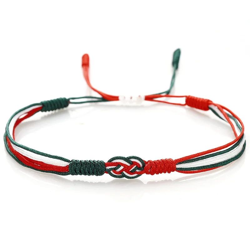 Pulseira de Corda Trançada À Mão com a Bandeira Nacional, Joia para Times Esportivos. MDUG (méxico)