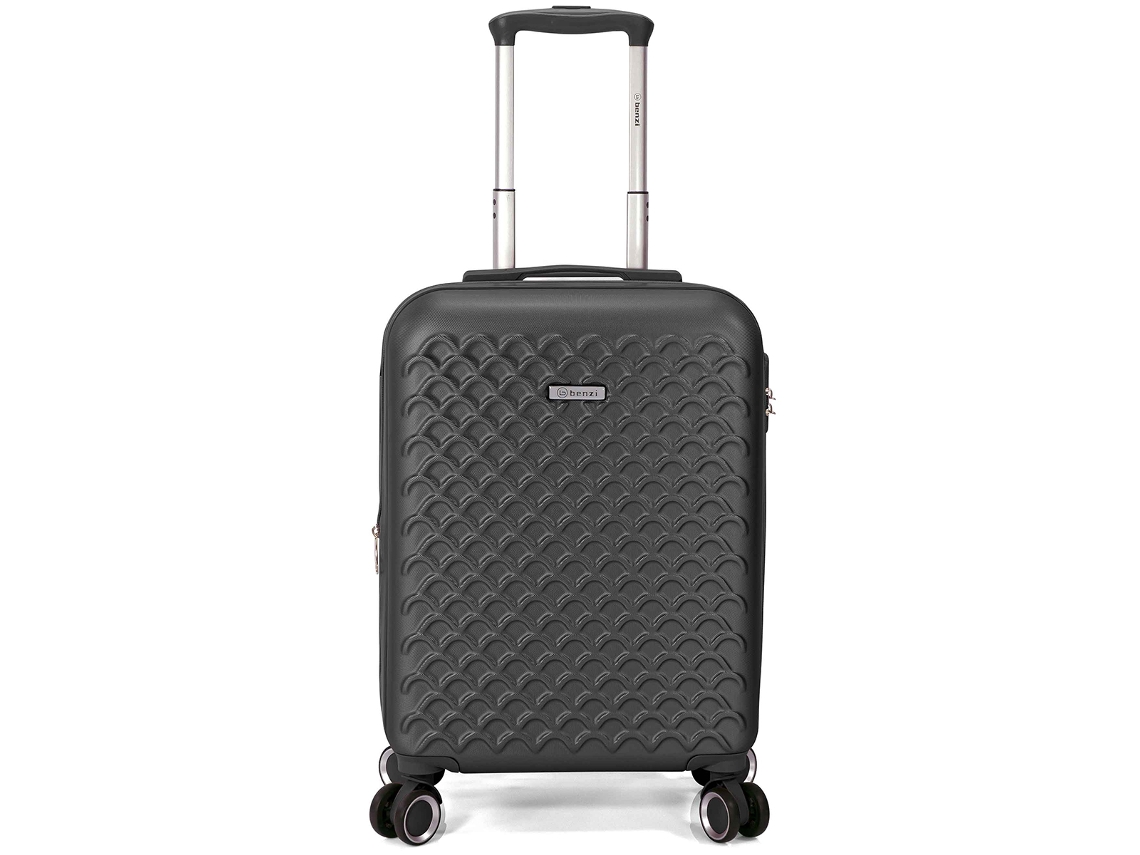Benzi Cabine Mala Bz5823n-50 Extensível Em Abs, 55 Cm, Cabine, 4 Rodas Duplas, Data com Combinação de 3 Dígitos, Preta