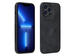 Capa Para Iphone 12 Pro Em Couro Pu E Tpu, Preto