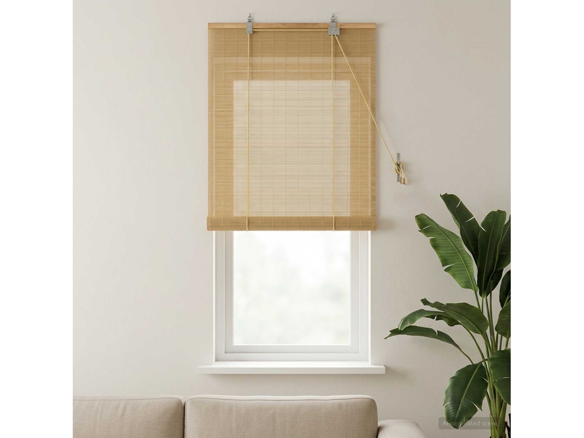 Vidaxl Estores De Rolo Natural 50 X 160 Cm Bambu