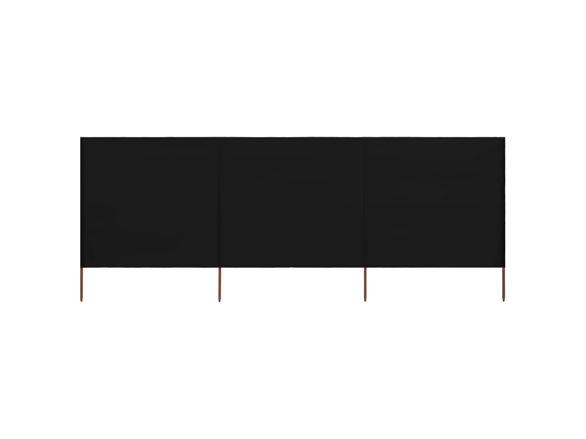 Conjunto 1 Para-vento Vidaxl Preto Tecido (400 X 400 X 120 Cm)