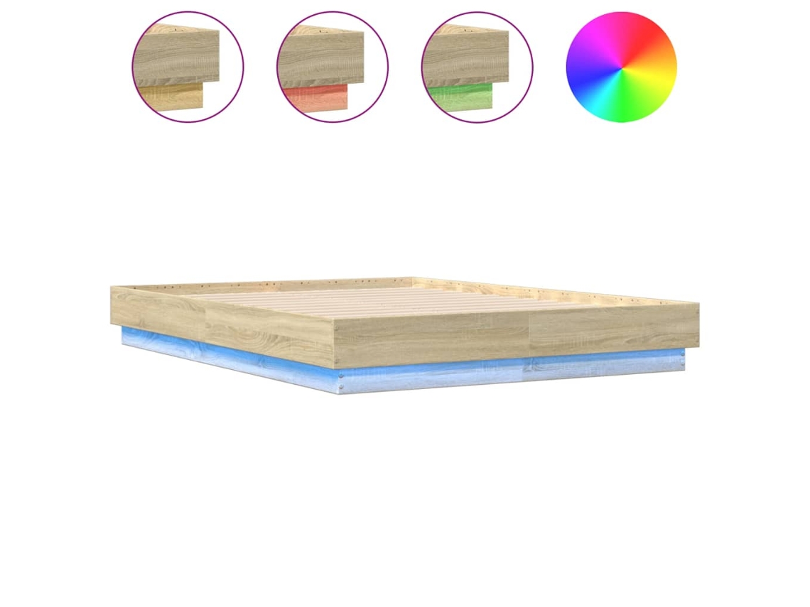 Bed Frame, Bed Frames Vidaxl Marrom Madeira Processada (135 X 190 Cm)