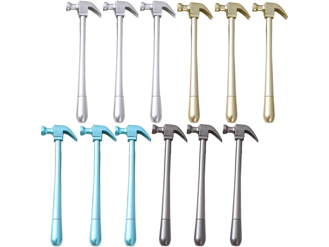 Conjunto De 12 Canetas Em Gel Formato Martelo, Materiais Escrita