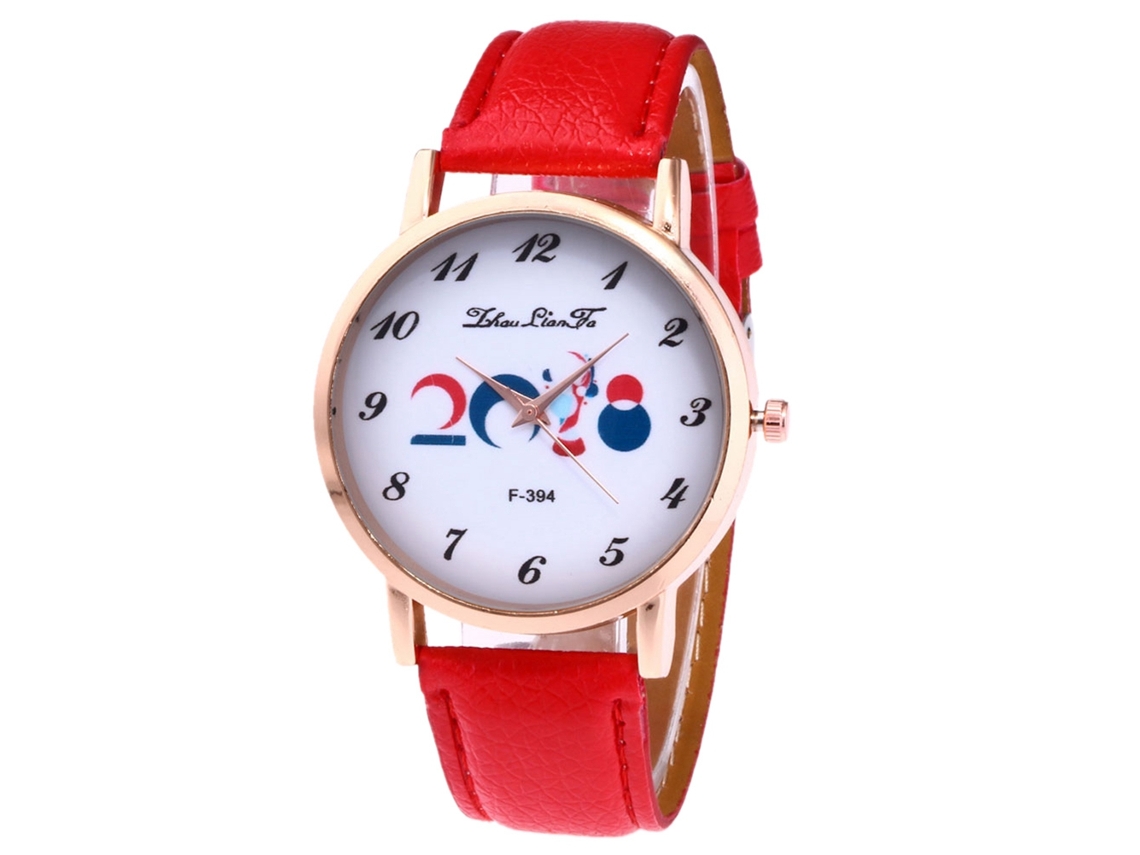 Reloj De Pareja Zhoulianfa De Cuero De Grano Litchi (vermelho)