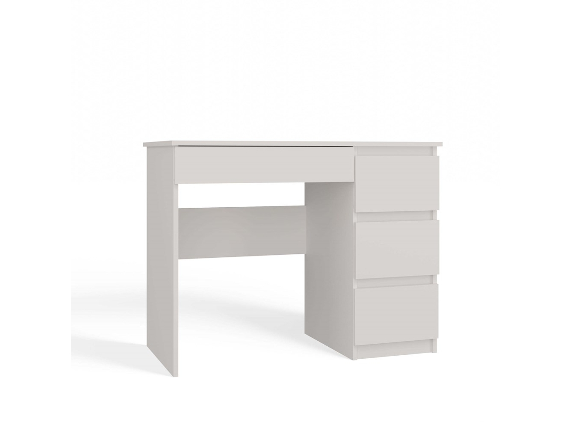 Secretária Direita Com 4 Gavetas, 51 Cm, X 130 Cm, X 76 Cm, Branco 3E 3XE LIVING.COM