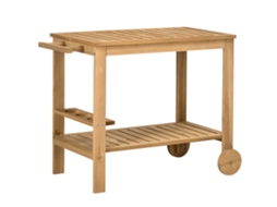 Carrinho de Madeira Exterior Madeira de Abeto Cor Cor de Madeira Natural 95x47x74 cm Outsunny