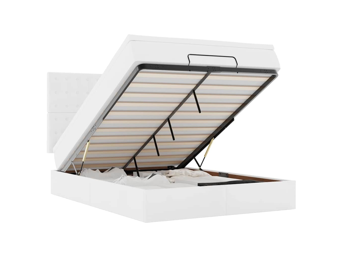 Estrutura de Cama Otomana Branca MAISON EXCLUSIVE com Colchão 140x190 cm